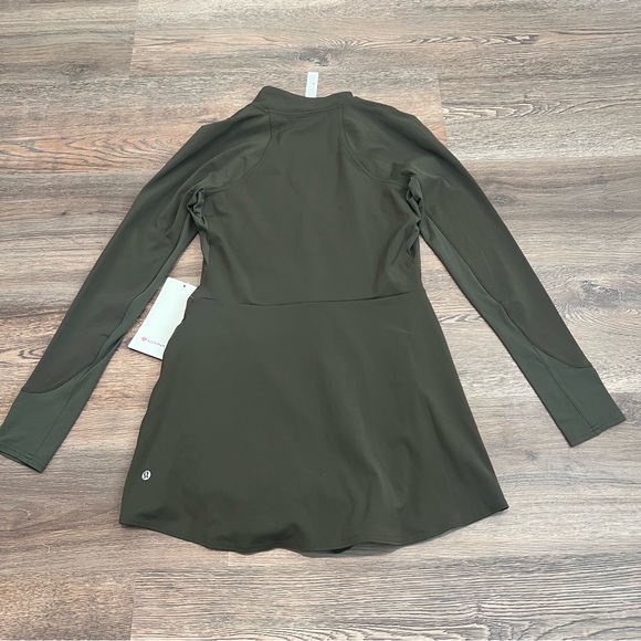 NWT Lululemon Nulux Long Sleeve Tennis Dress Dark Green Size 8 - Picture 8 of 13